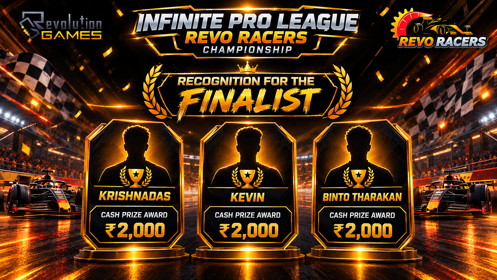 Finalists with cash prizes at Infinite Pro League Kerala 2026